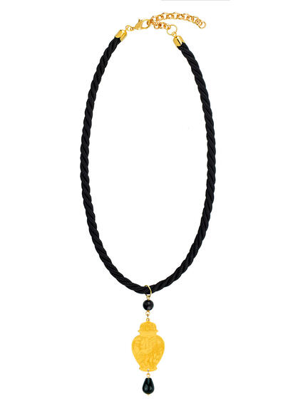 Collana Passamaneria Cordoncino Potiche Nero - Lebole Maison