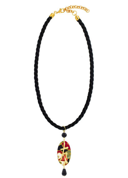 Collana Passamaneria Cordoncino Amicizia Nero - Lebole Maison