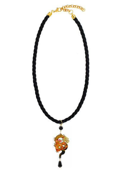 Collana Passamaneria Cordoncino Drago Nero - Lebole Maison