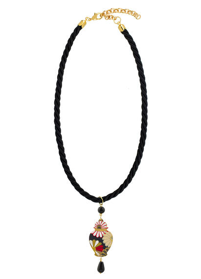 Collana Passamaneria Cordoncino Potiche Nero - Lebole Maison