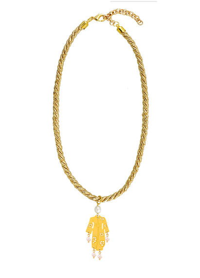 Collana Passamaneria Cordoncino Kimono Perla - Lebole Maison