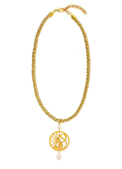 Collana Passamaneria Cordoncino Ventaglio Perla - Lebole Maison