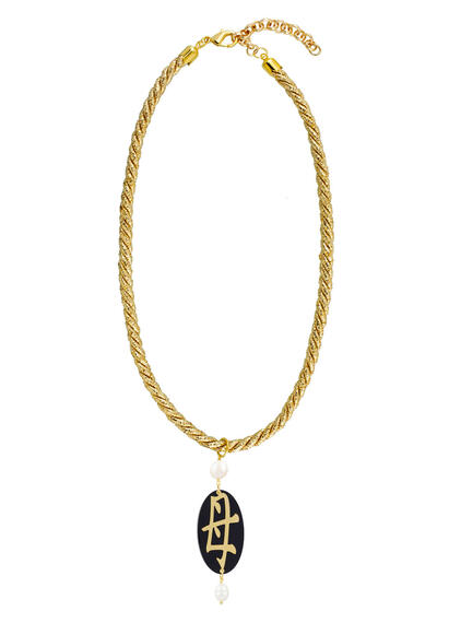 Collana Passamaneria Cordoncino Mamma Plexi Perla - Lebole Maison