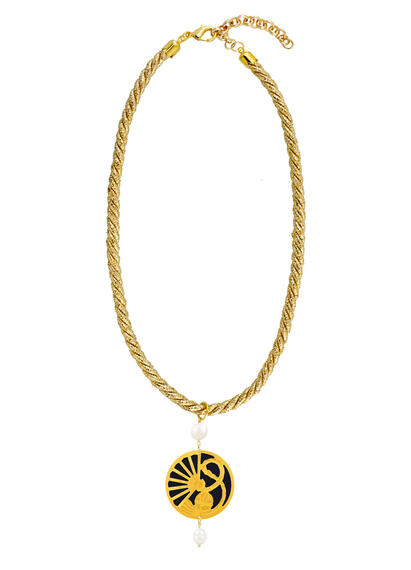 Collana Passamaneria Cordoncino Ventaglio Plexi Perla - Lebole Maison