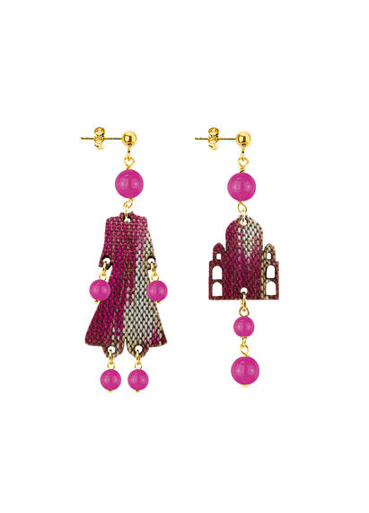 Orecchini Architettura Mini Fucsia - Lebole Maison