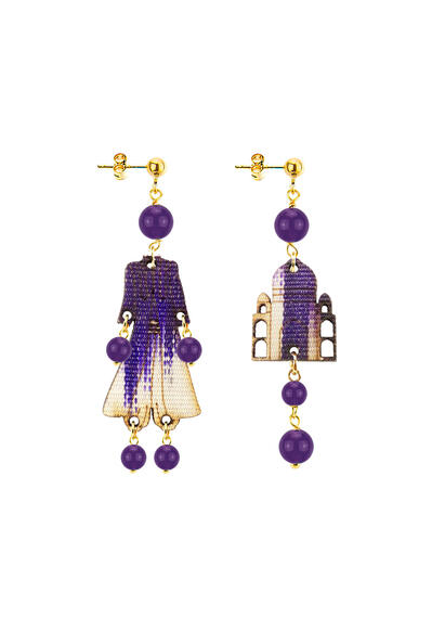 Orecchini Architettura Mini Viola - Lebole Maison