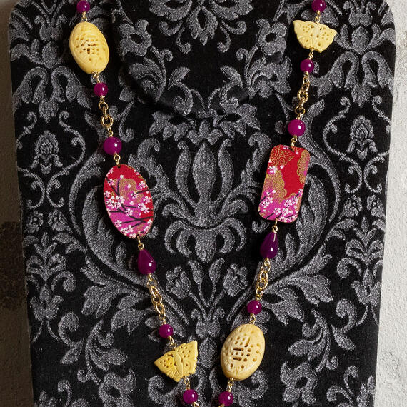 Collana Solo Io Farfalle E Fiori Rubino - Lebole Maison