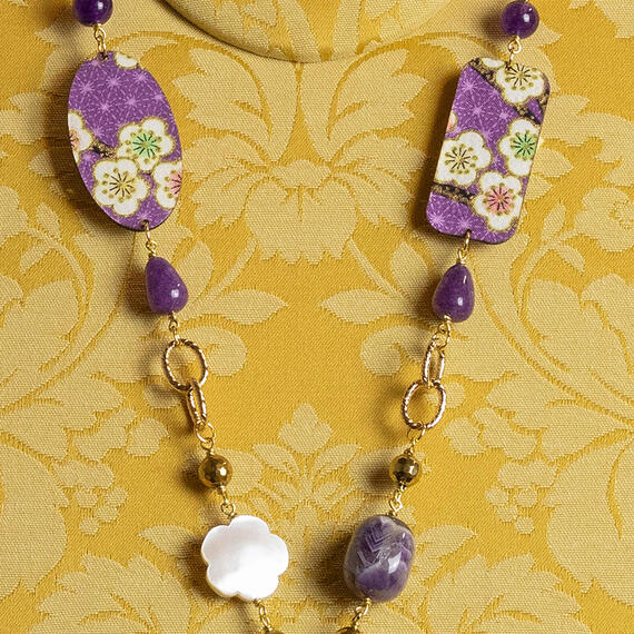 Collana Solo Io Fiori Viola - Lebole Maison