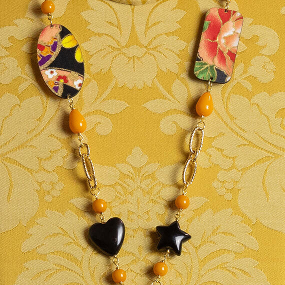 Collana Solo Io Fiori Nero - Lebole Maison
