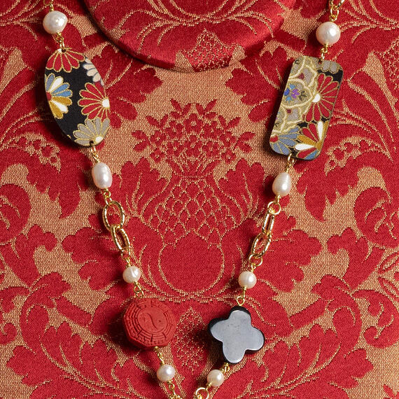 Collana Solo Io Fiori Nero - Lebole Maison