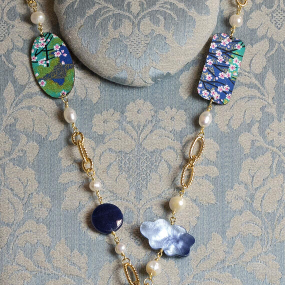 Collana Solo Io Fiori Blu - Lebole Maison