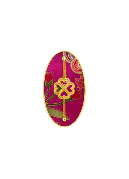 Spilla Quadrifoglio Rosa - Lebole Maison