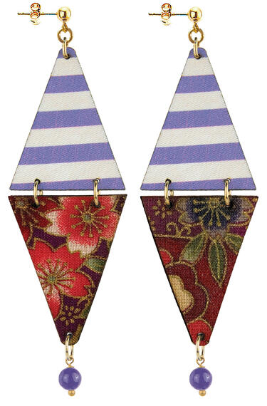 Orecchini Tan Mono Triangolo Lilla - Lebole Maison