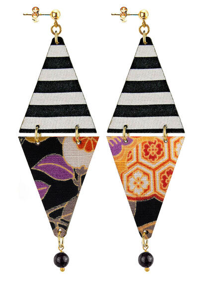 Orecchini Tan Mono Triangolo Nero - Lebole Maison