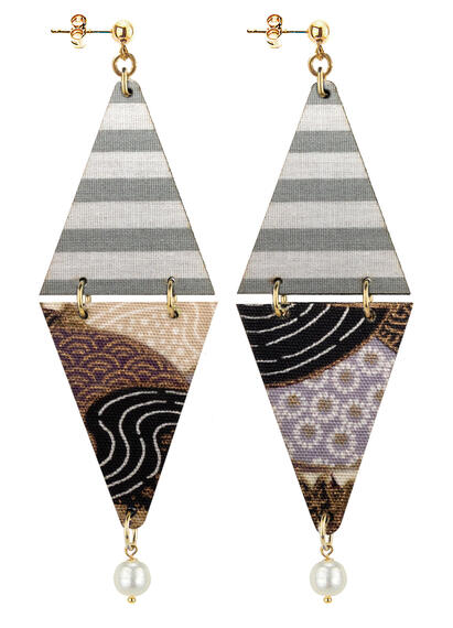 Orecchini Tan Mono Triangolo Perla - Lebole Maison