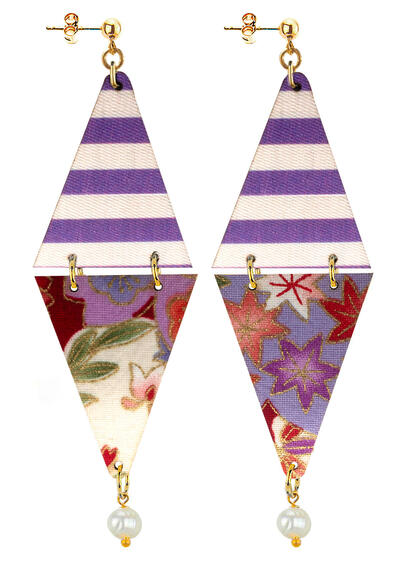 Orecchini Tan Mono Triangolo Perla - Lebole Maison