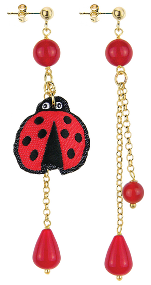 Orecchini Ciuffo Coccinella Pietra Rubino - Lebole Maison