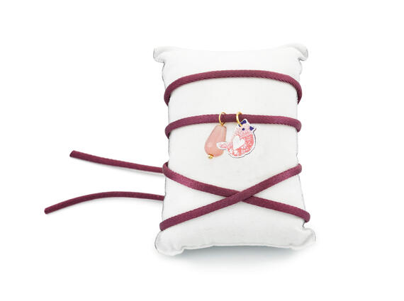 Bracciale Tessuto Shape Ucello Rosa - Lebole Maison