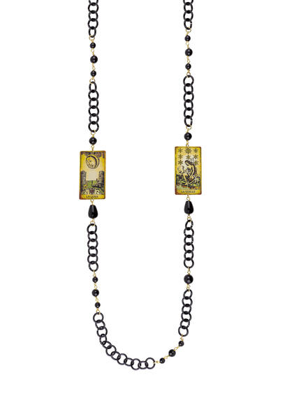 Collana Lebolina Classico Luna E Stelle Nero - Lebole Maison