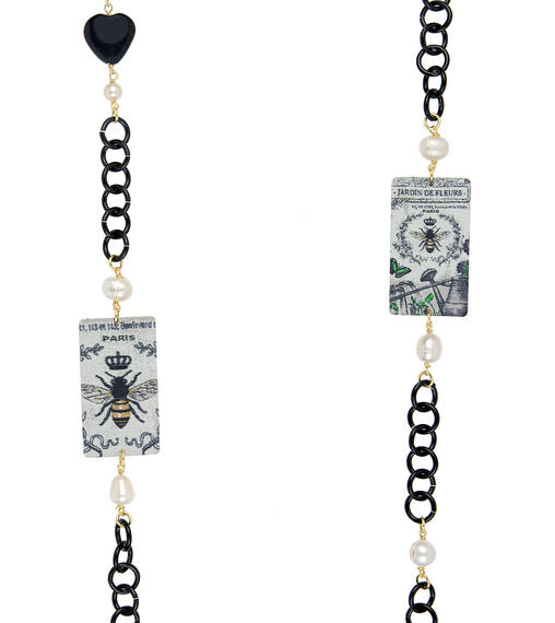 Classic Black Bee Lebolina Necklace - Lebole Maison