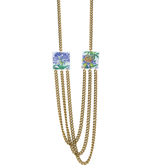 Three Strand Lilac Flower Necklace - Lebole Maison