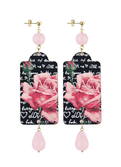 Large Pearl Pink Flower Earrings - Lebole Maison