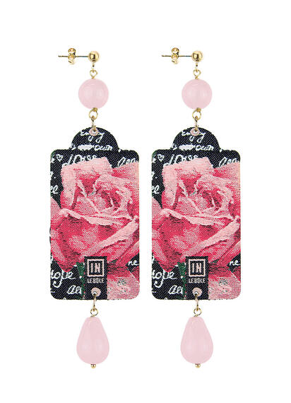 Large Pearl Pink Flower Earrings - Lebole Maison