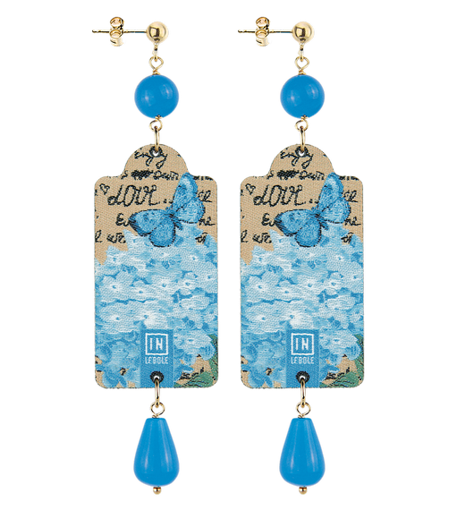 Orecchini Fiore Piccolo Azzurro - Lebole Maison