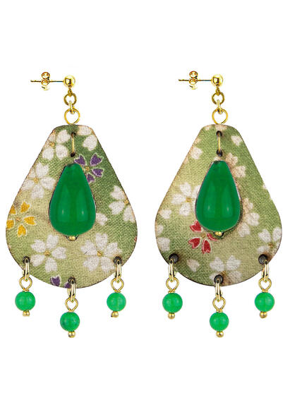Orecchini Tan Mono Goccia Piccolo Verde - Lebole Maison