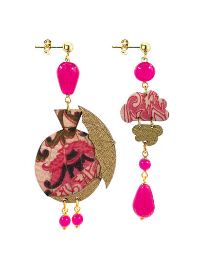 Orecchini Dama Mongolfiera Piccolo Fucsia - Lebole Maison