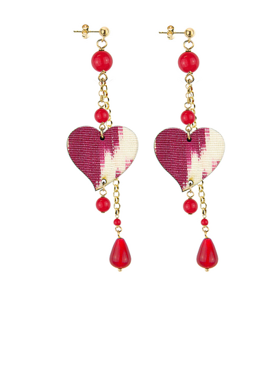 Orecchini Ciuffo Cuore Piccolo Rubino - Lebole Maison
