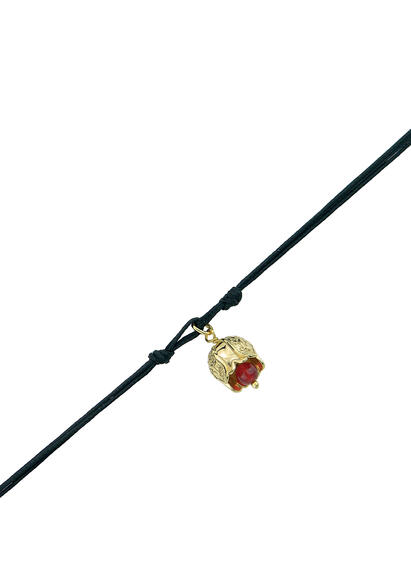 Bell Bracelet With Black Thread - Lebole Maison