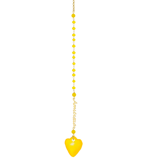 Yellow Heart Rosary With Yellow Stone - Lebole Maison
