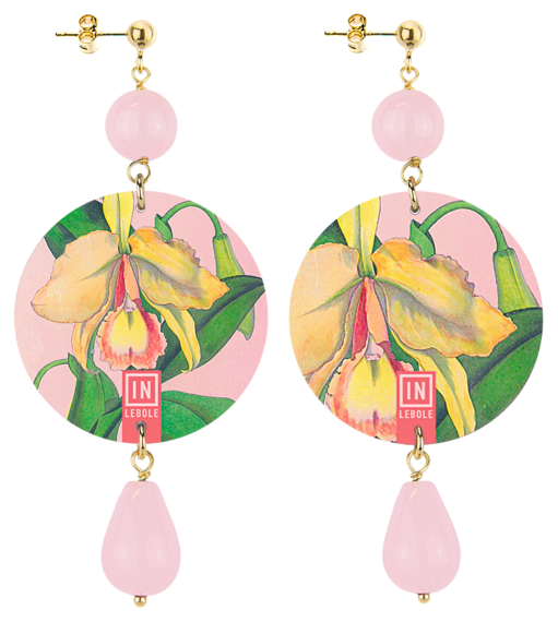 Earrings Deco Flower Pink Classic - Lebole Maison