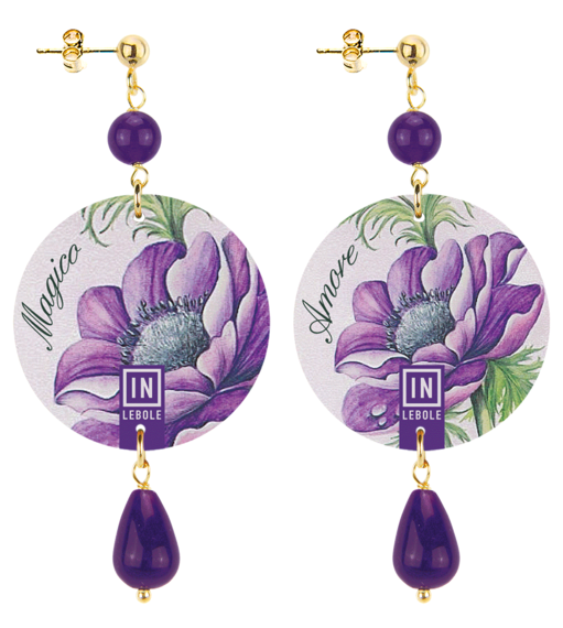 Small Earrings Magic Love Purple - Lebole Maison