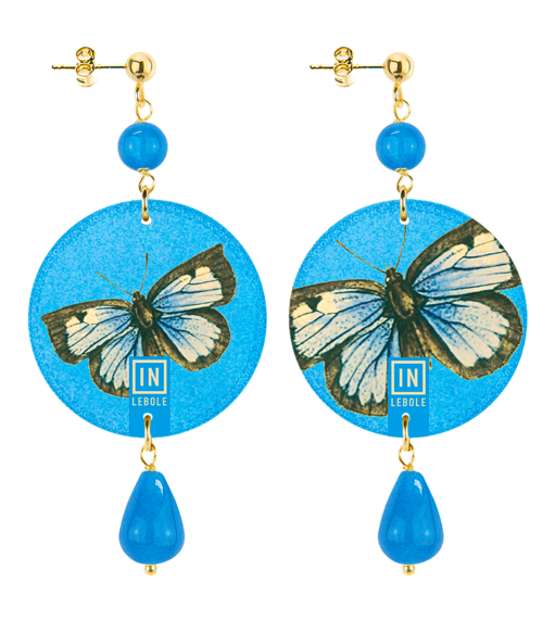 Small Blue Butterfly Earrings - Lebole Maison