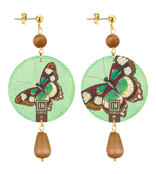 Small Brown Butterfly Earrings - Lebole Maison