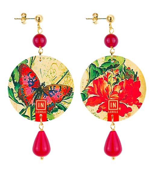 Small Ruby Butterfly Earrings - Lebole Maison