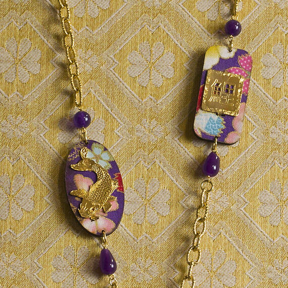 Solo Io Purple Koi Carp Necklace - Lebole Maison