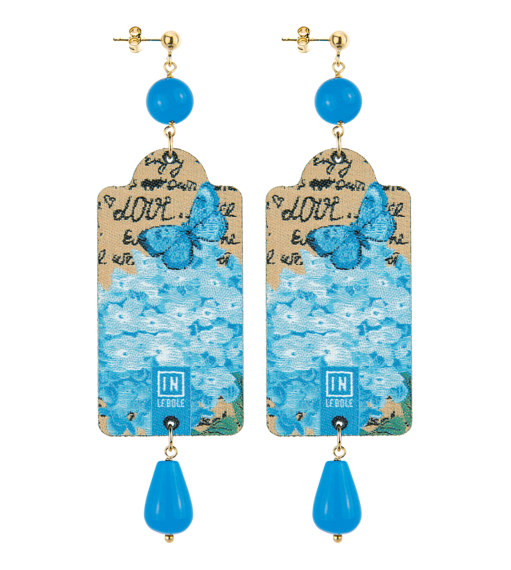 Orecchini Fiore Grande Azzurro - Lebole Maison